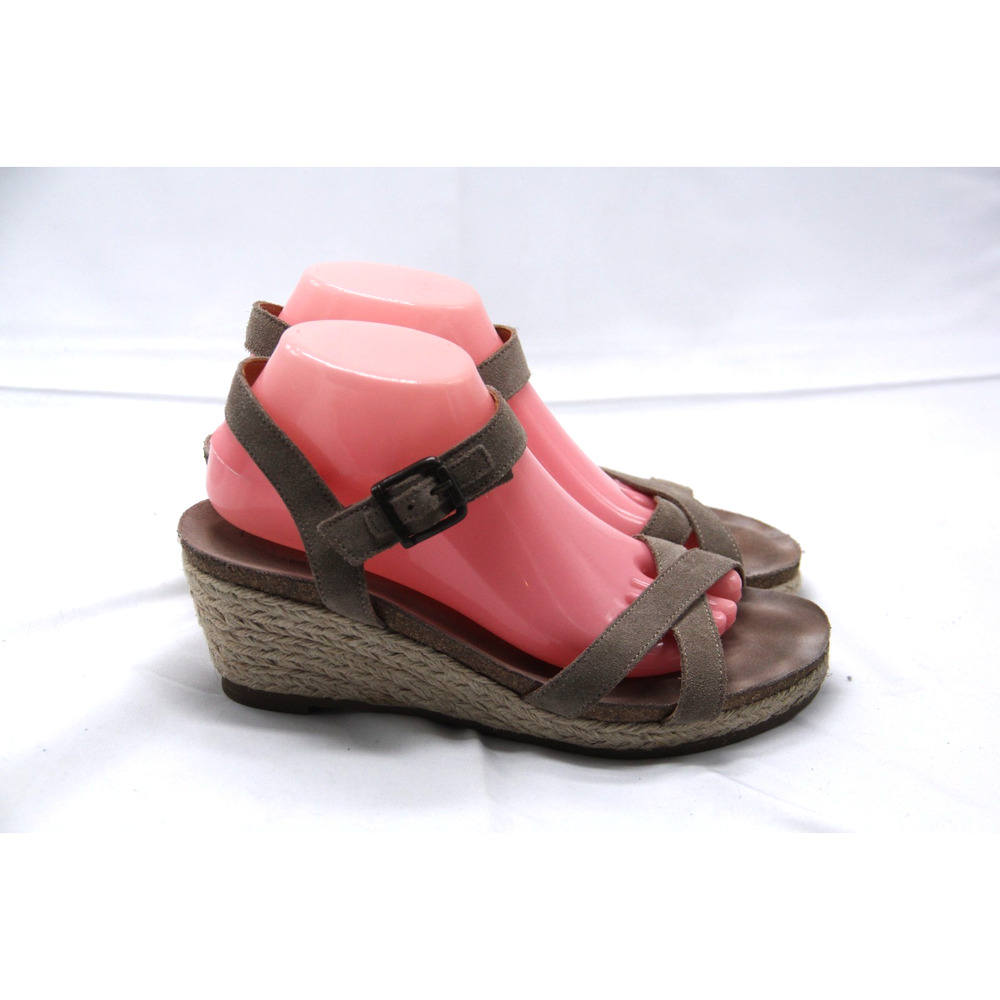 Taos Hey Jute Sandals Womens EU 40 9 -9.5 Comfort Taupe Gray Espadrille Wedge